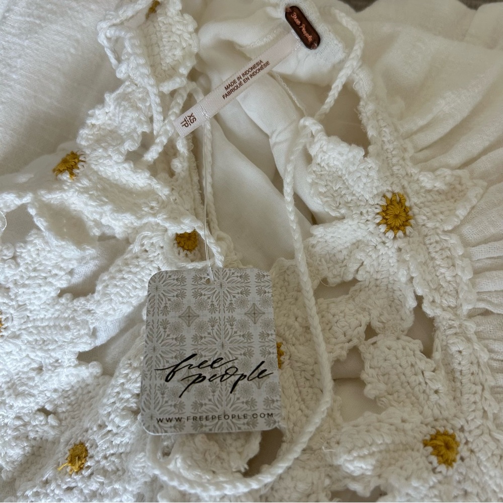 Free People White Crochet Bodice Maxi Dress - Picture 6 of 9